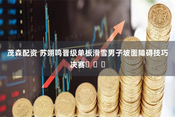 茂森配资 苏翊鸣晋级单板滑雪男子坡面障碍技巧决赛​​​